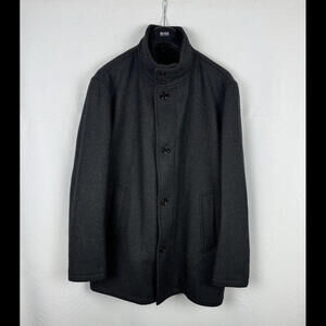 Hugo Boss Coxtan9 Wool Car Coat Dark Grey Size 46 R US